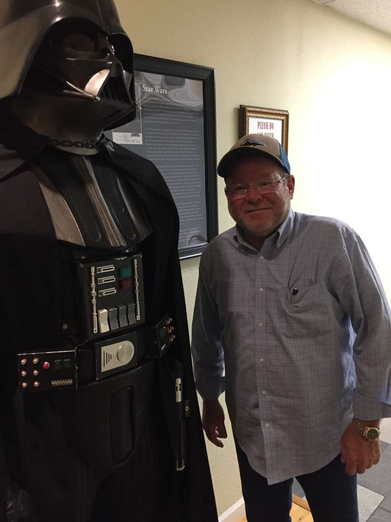 Michael Maley with a Darth Vader prop